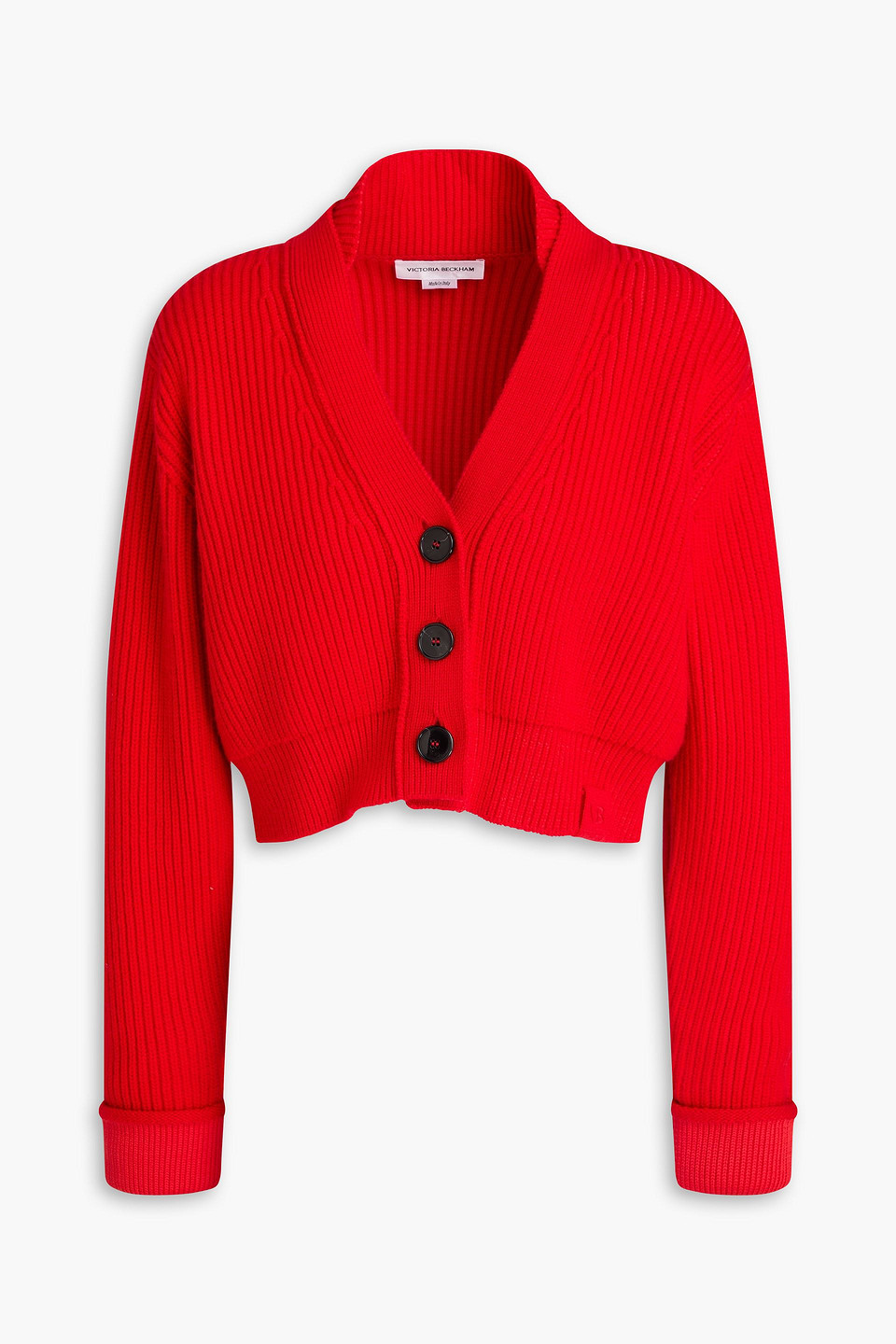 Victoria Beckham Cropped Cardigan Aus Einer Wollmischung In Red