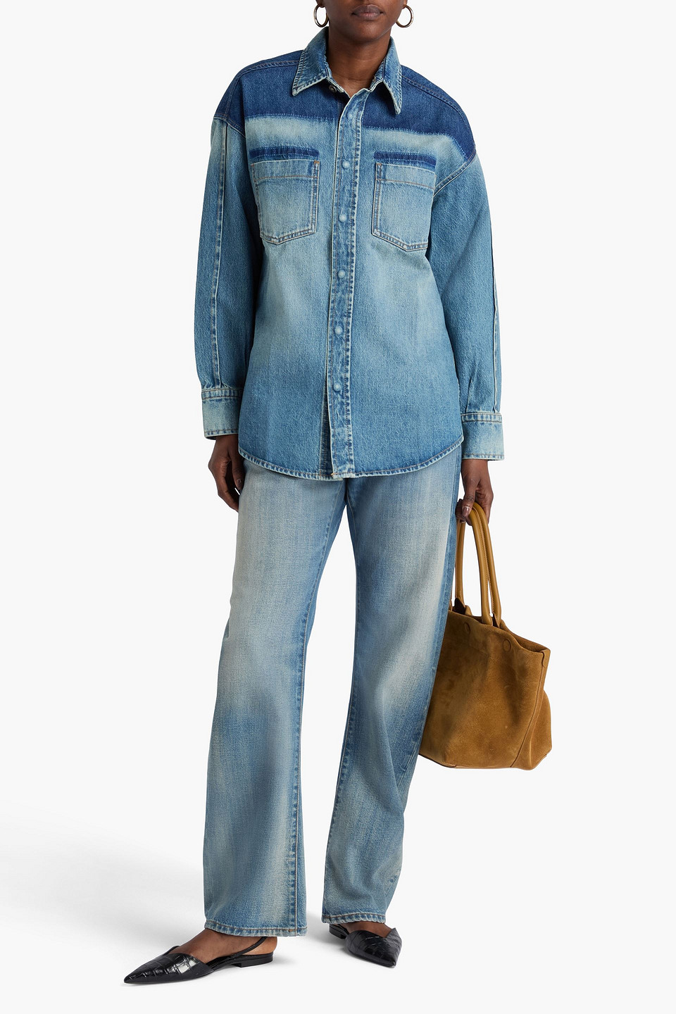 Victoria Beckham Oversized Denim Shirt In Blue
