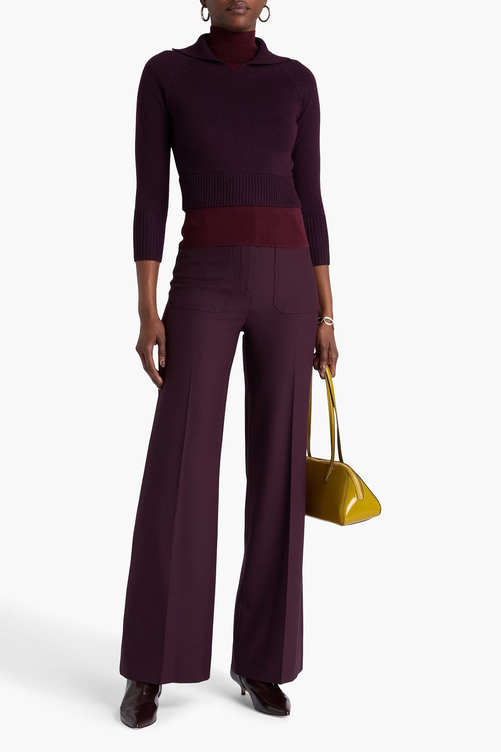 VICTORIA BECKHAM メリノウール混 タートルネックセーター レイヤード