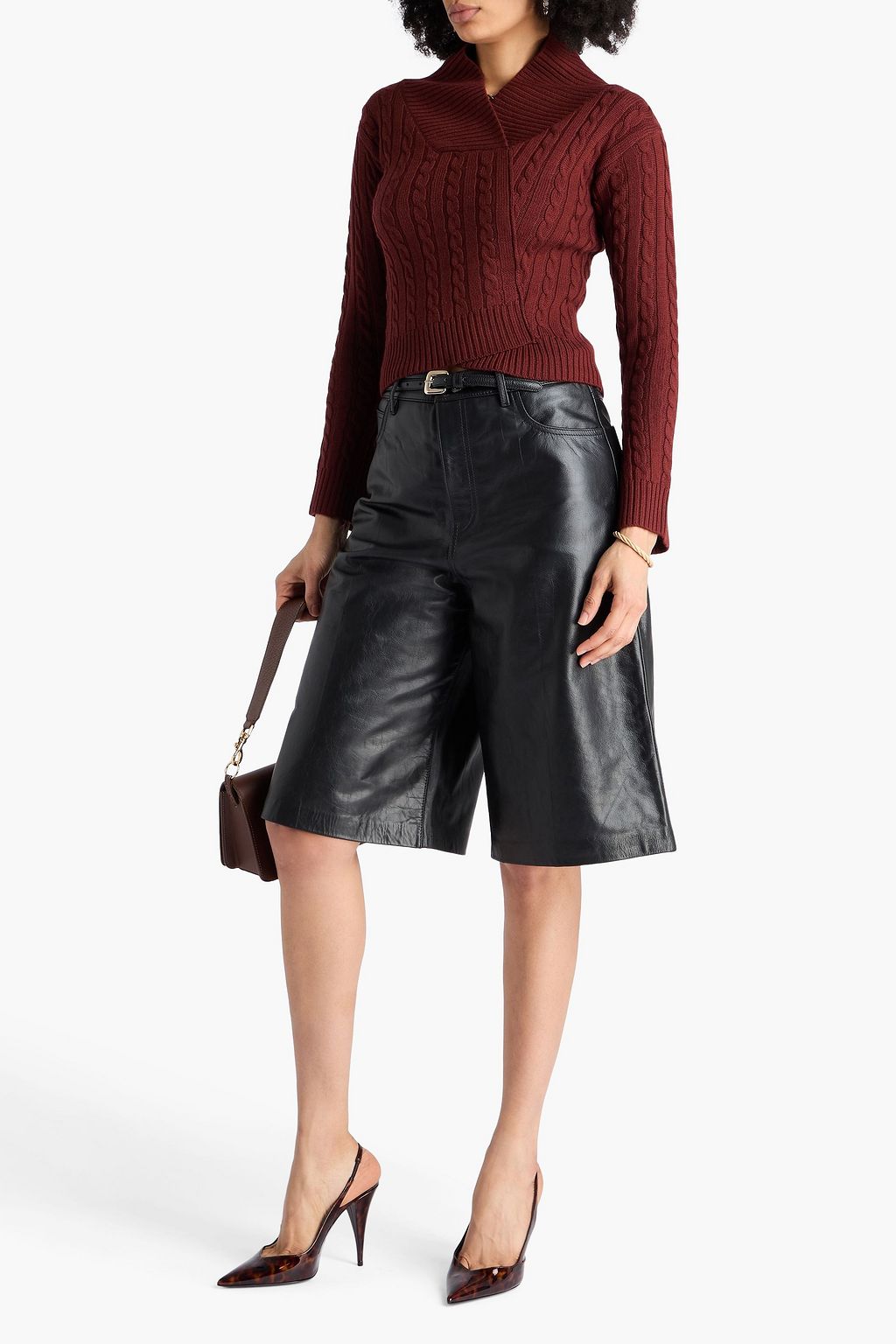 VICTORIA BECKHAM ケーブルニット メリノウール ラップ風セーター