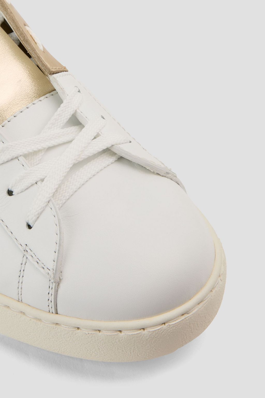 VALENTINO GARAVANI Open metallic leather sneakers