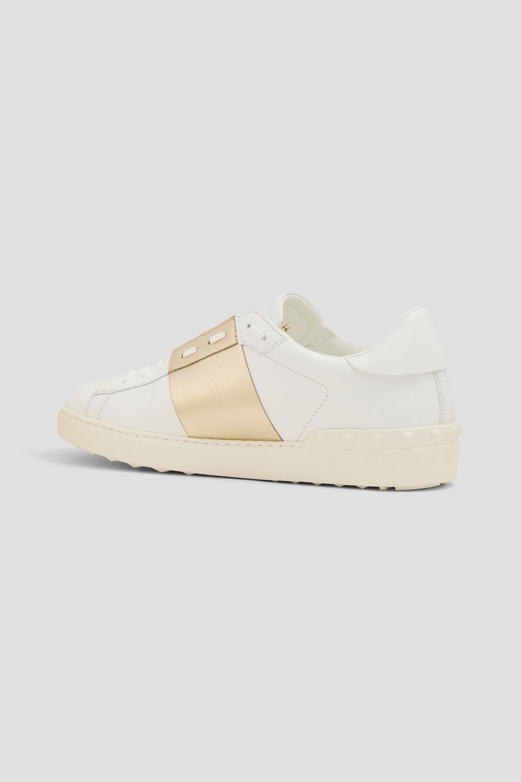 VALENTINO GARAVANI Open metallic leather sneakers