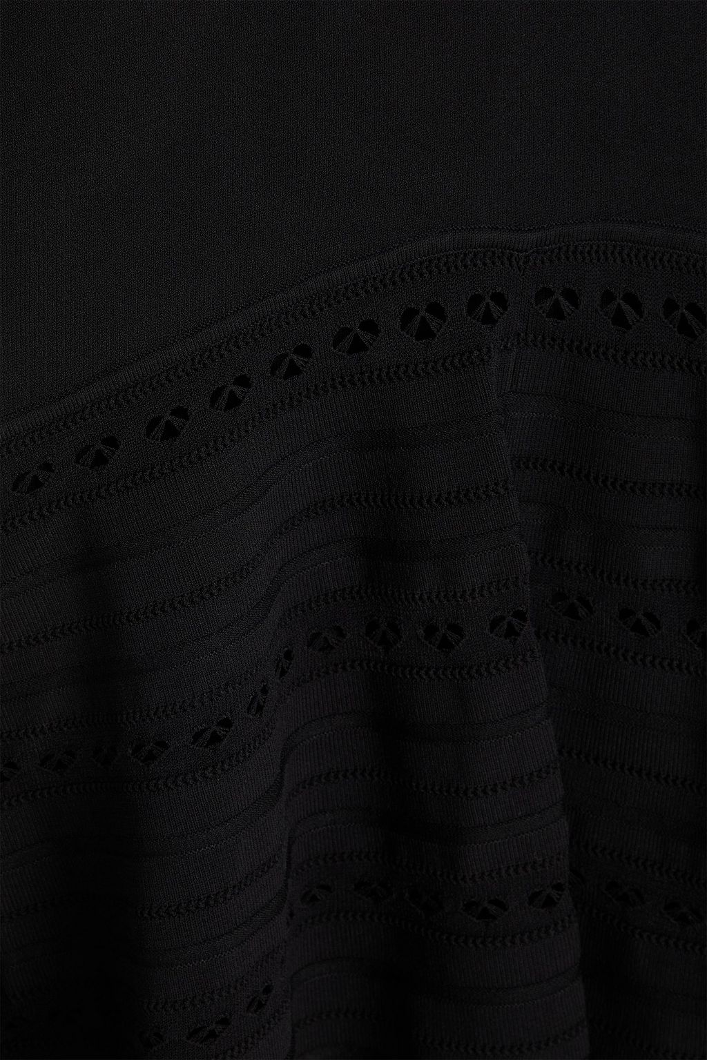 VICTORIA BECKHAM Flared pointelle-knit midi skirt