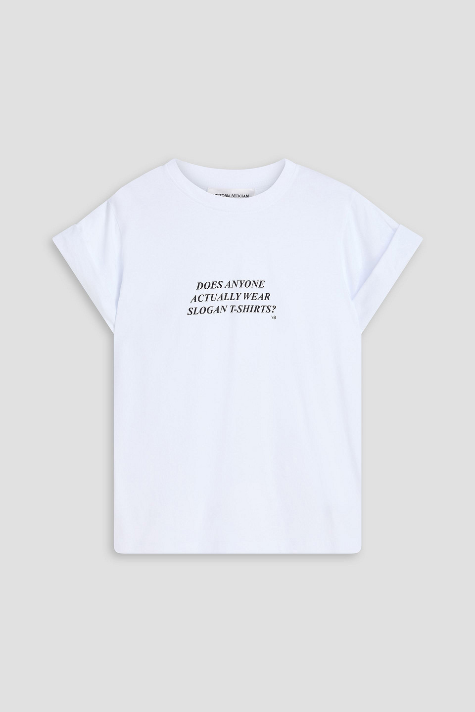Victoria Beckham Printed Cotton-jersey T-shirt In White