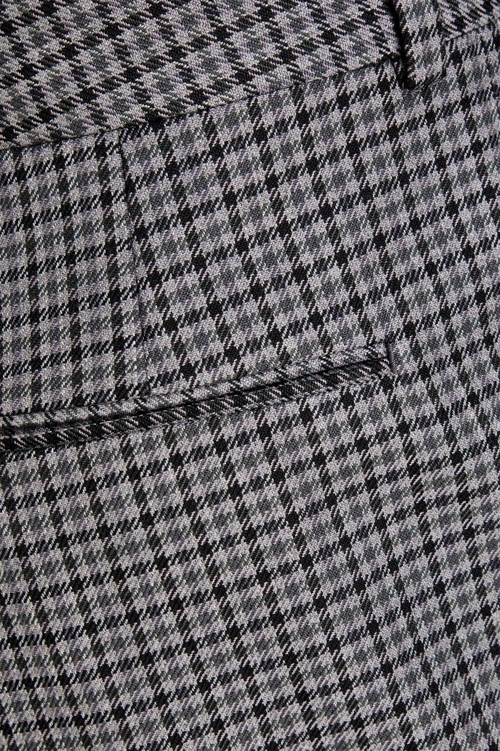 VALENTINO GARAVANI Gingham cotton and wool-blend tweed pants