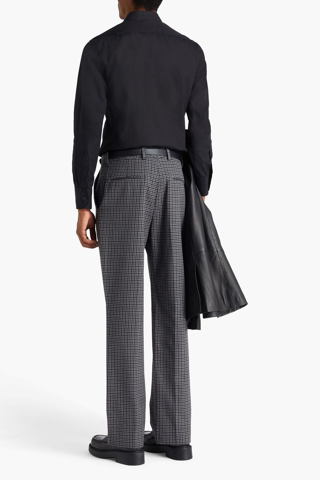 VALENTINO GARAVANI Gingham cotton and wool-blend tweed pants