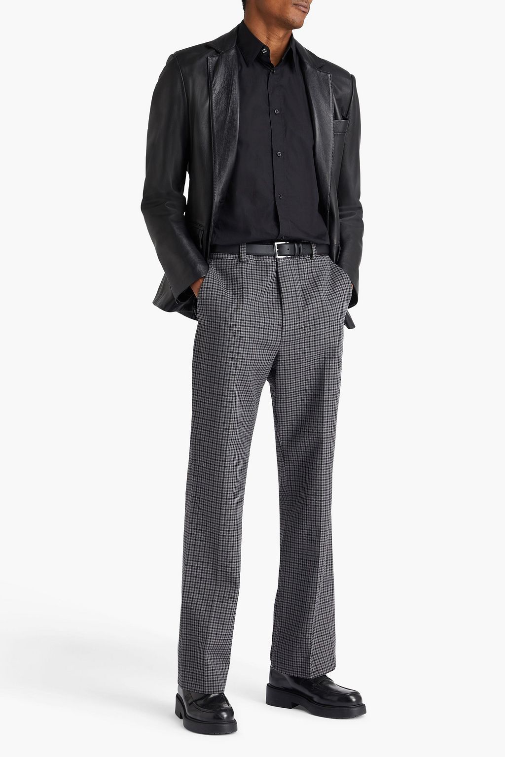 VALENTINO GARAVANI Gingham cotton and wool-blend tweed pants