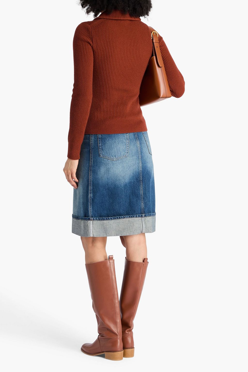 VICTORIA BECKHAM リブ編みカシミヤ混 セーター