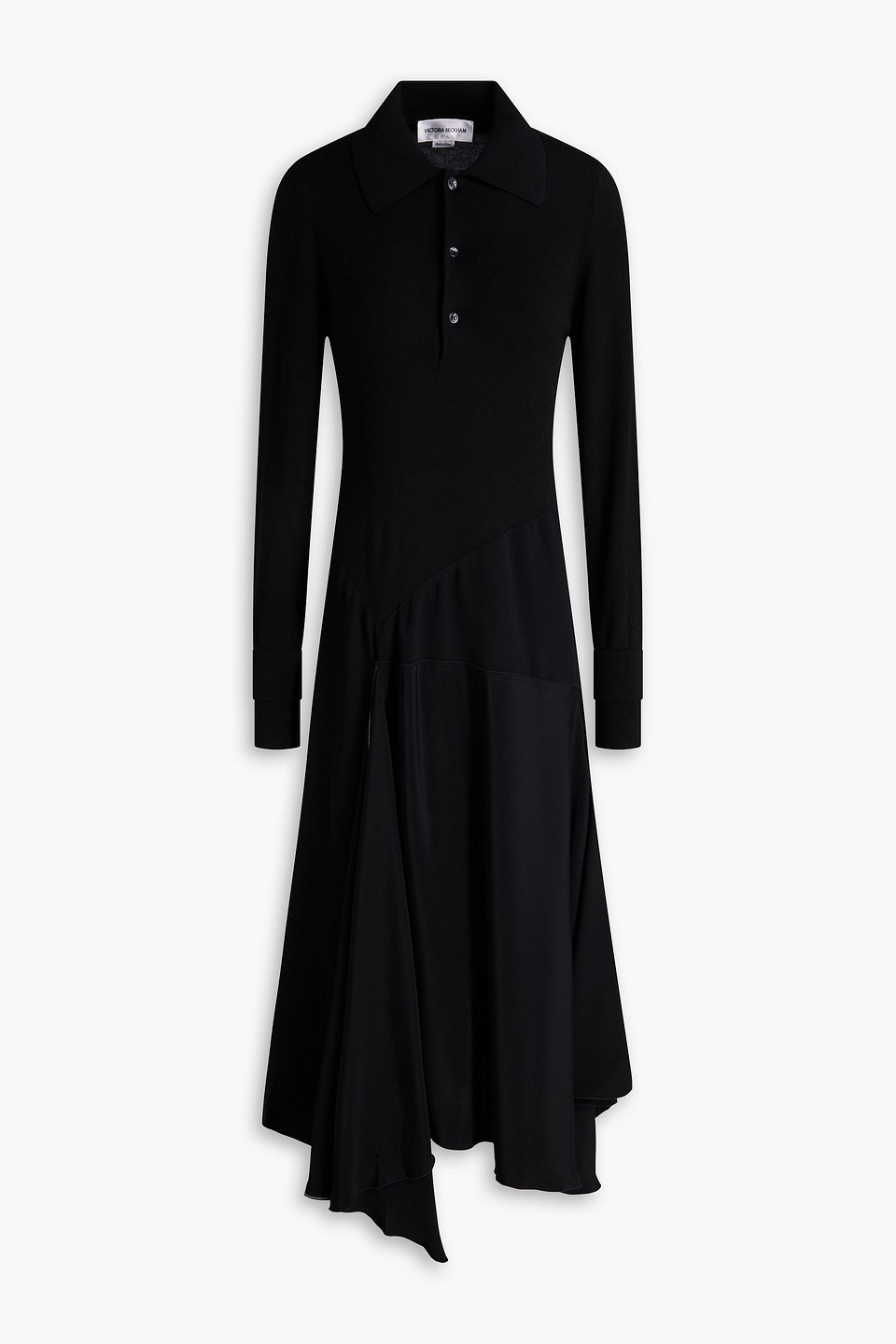 Victoria Beckham Henley Midi Dress In Black