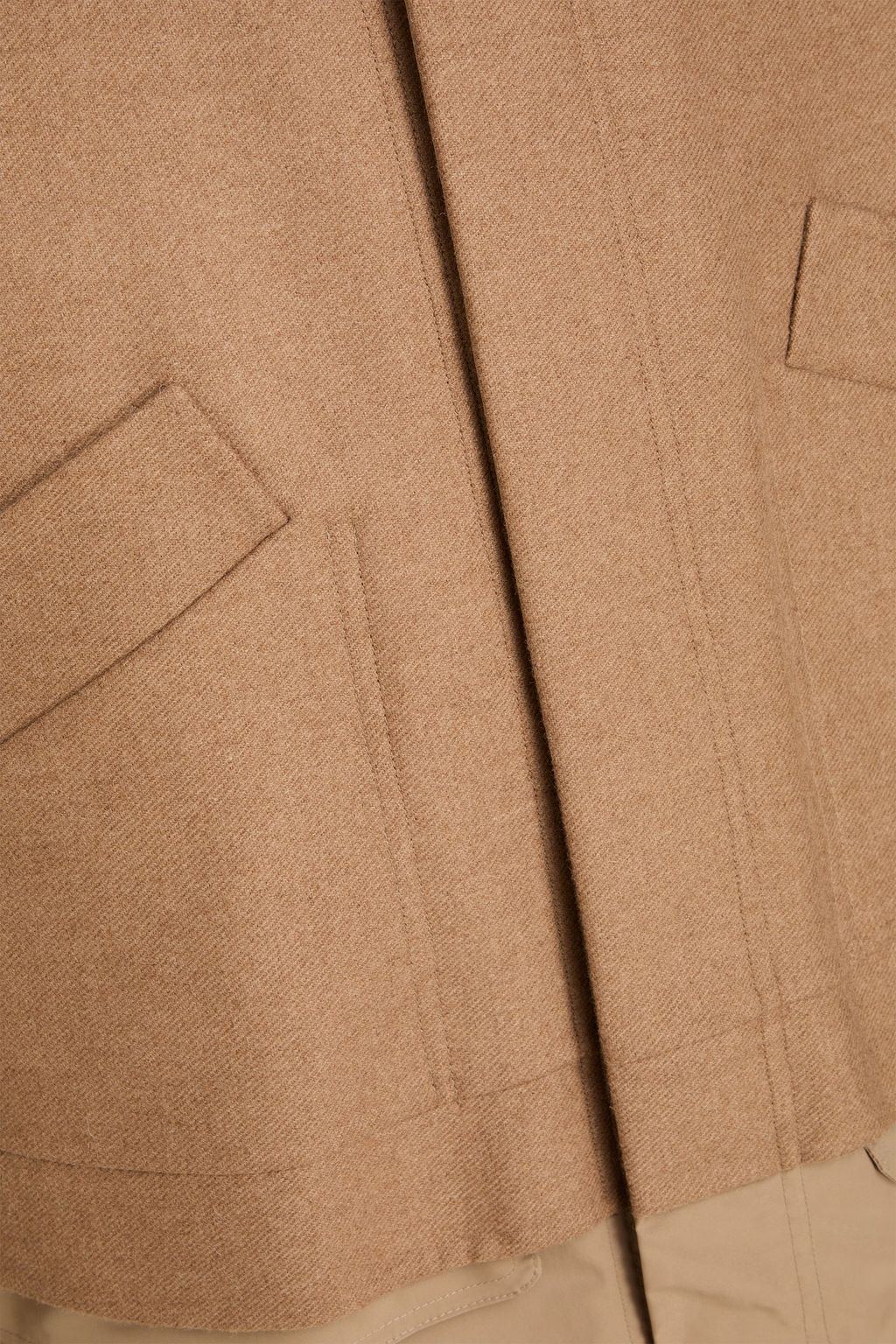 VALENTINO GARAVANI Layered shell and camel wool-blend twill jacket