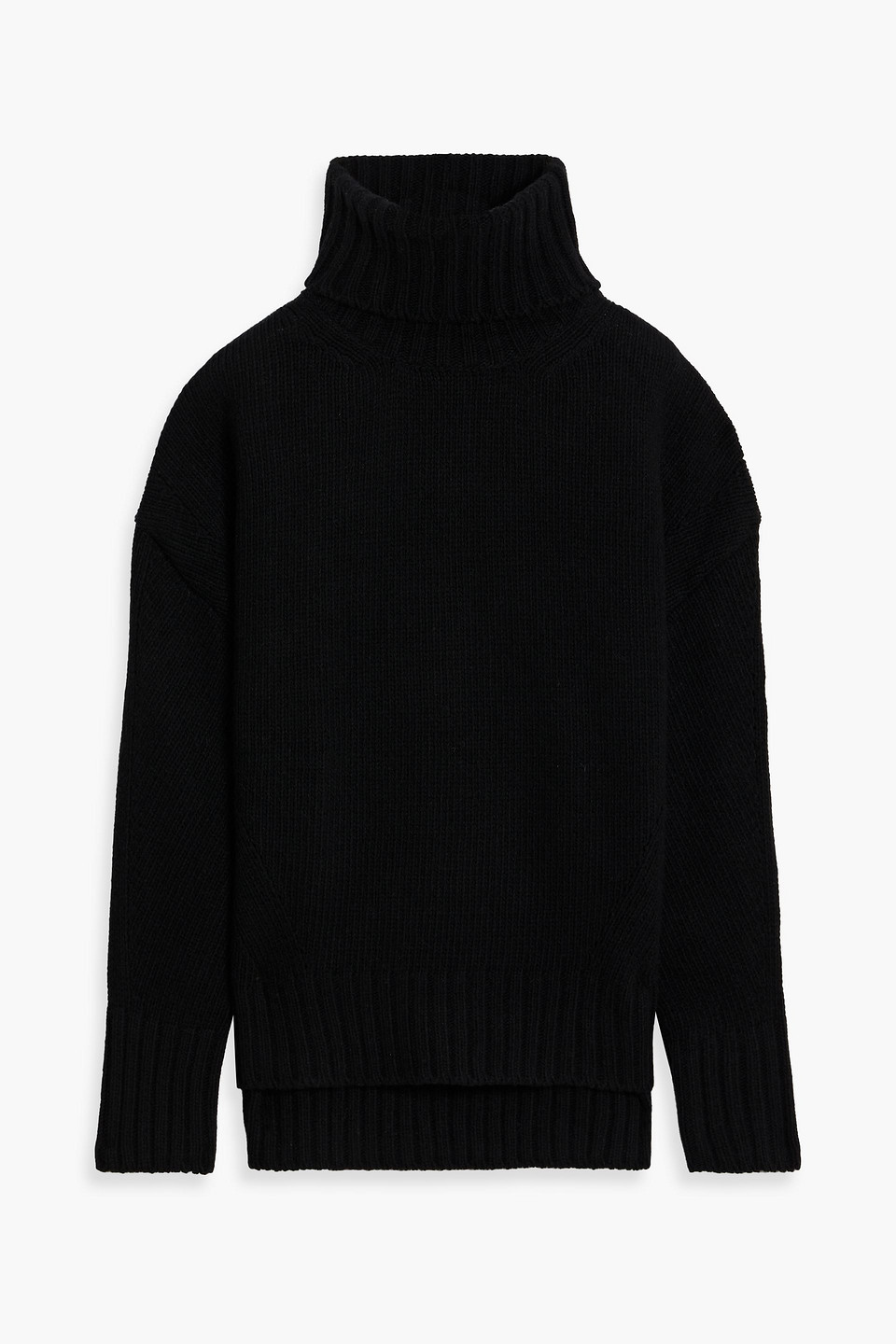 Another Tomorrow Cashmere And Wool-blend Turtleneck Sweater In Black