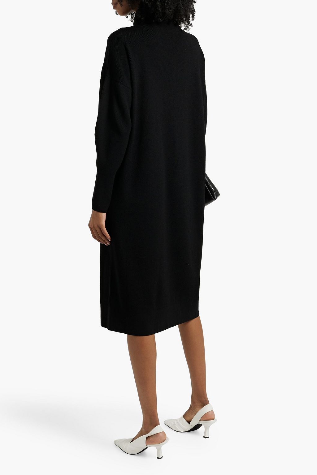 ANOTHER TOMORROW Ribbed wool-blend turtleneck midi dress