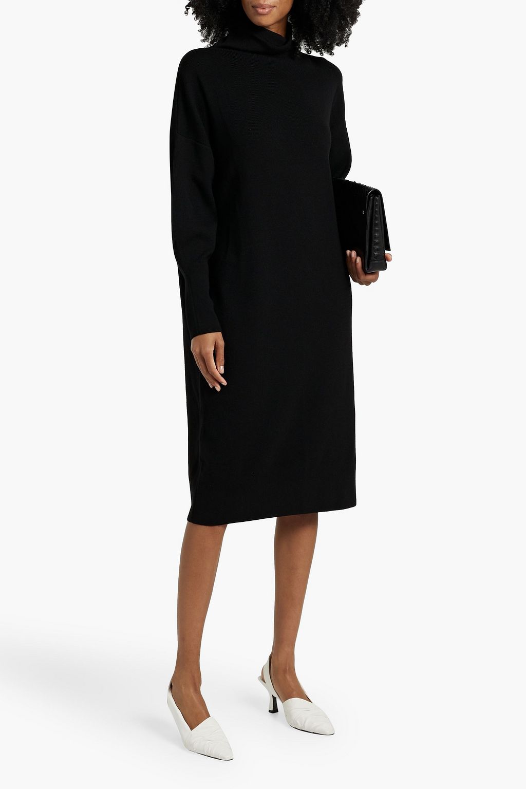 ANOTHER TOMORROW Ribbed wool-blend turtleneck midi dress