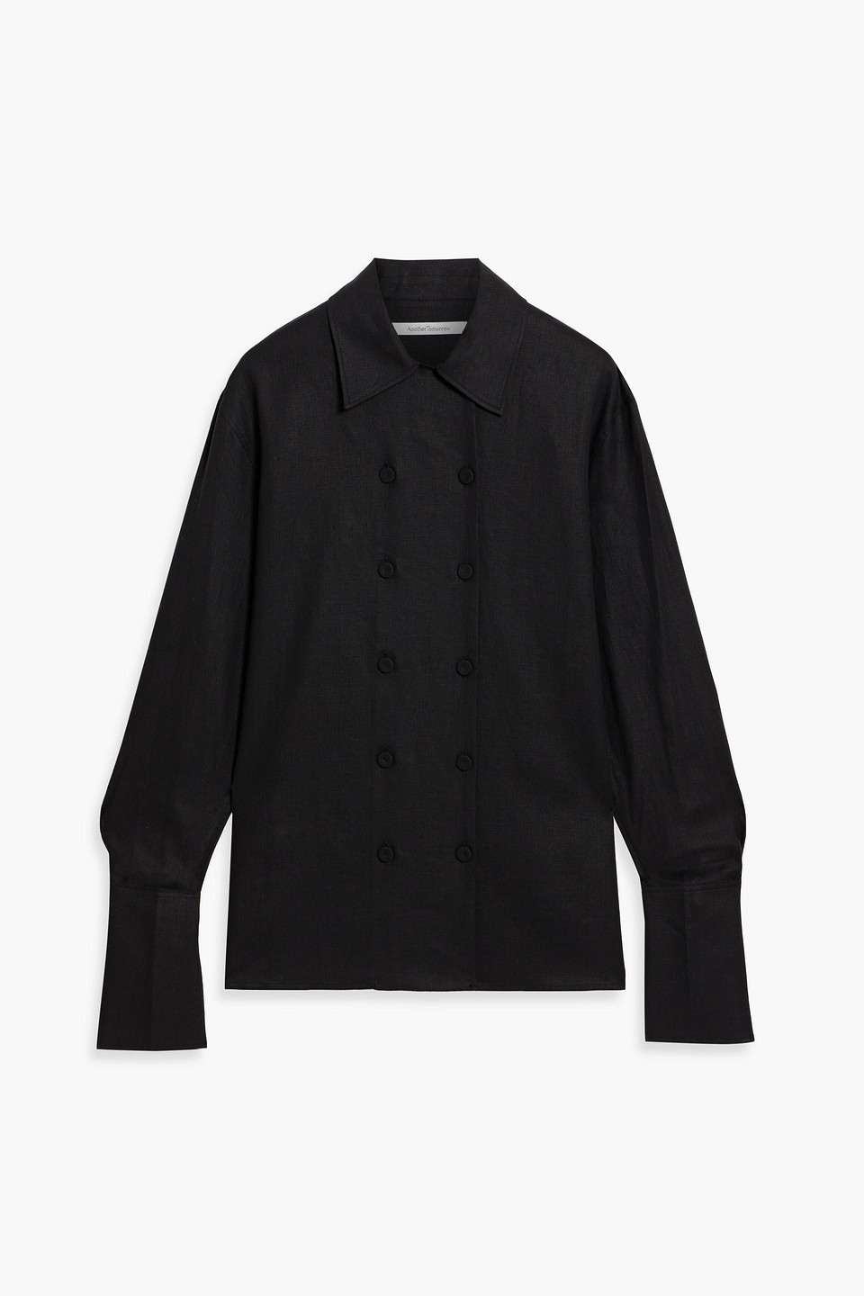 Double-breasted linen shirt