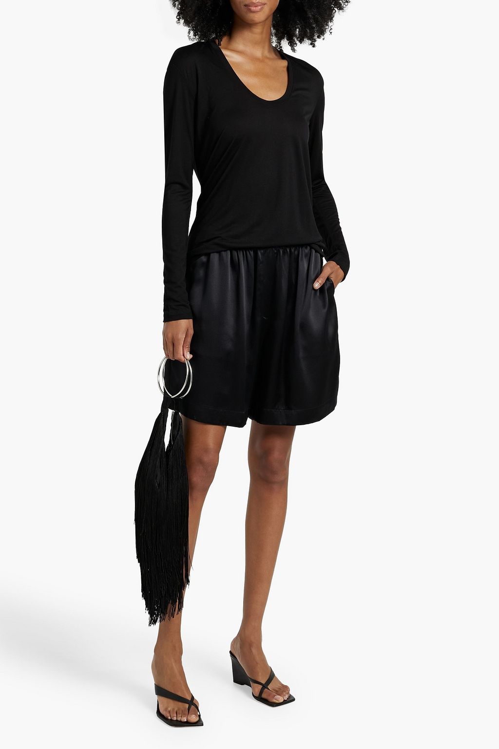 ANOTHER TOMORROW Lyocell-jersey top