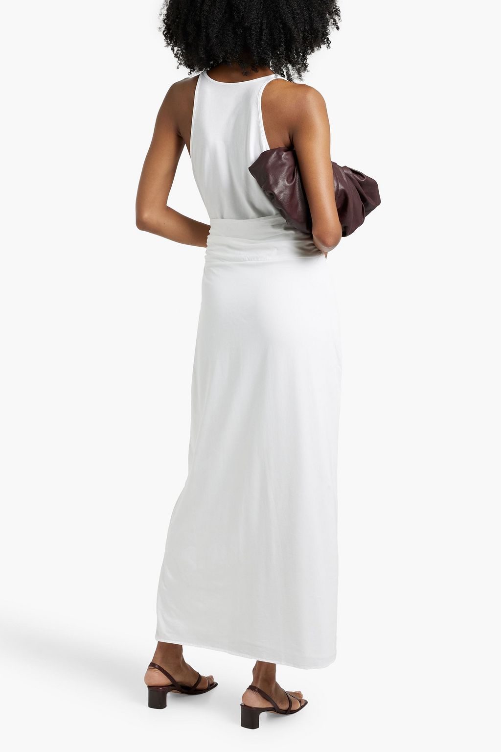 ANOTHER TOMORROW Tie-detailed Lyocell-blend jersey maxi dress