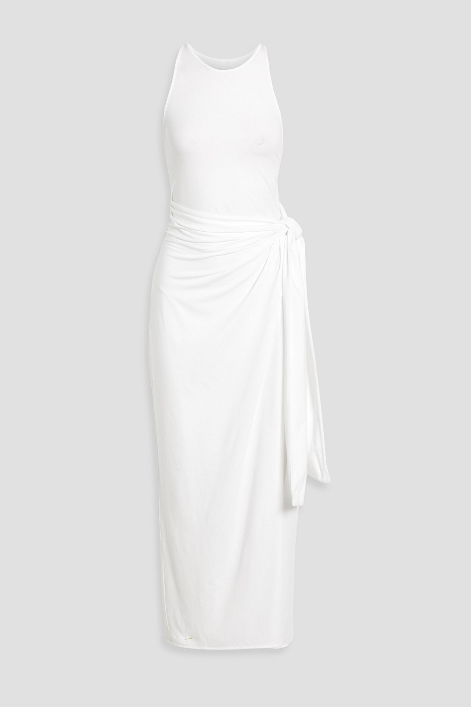 Tie-detailed Lyocell-blend jersey maxi dress