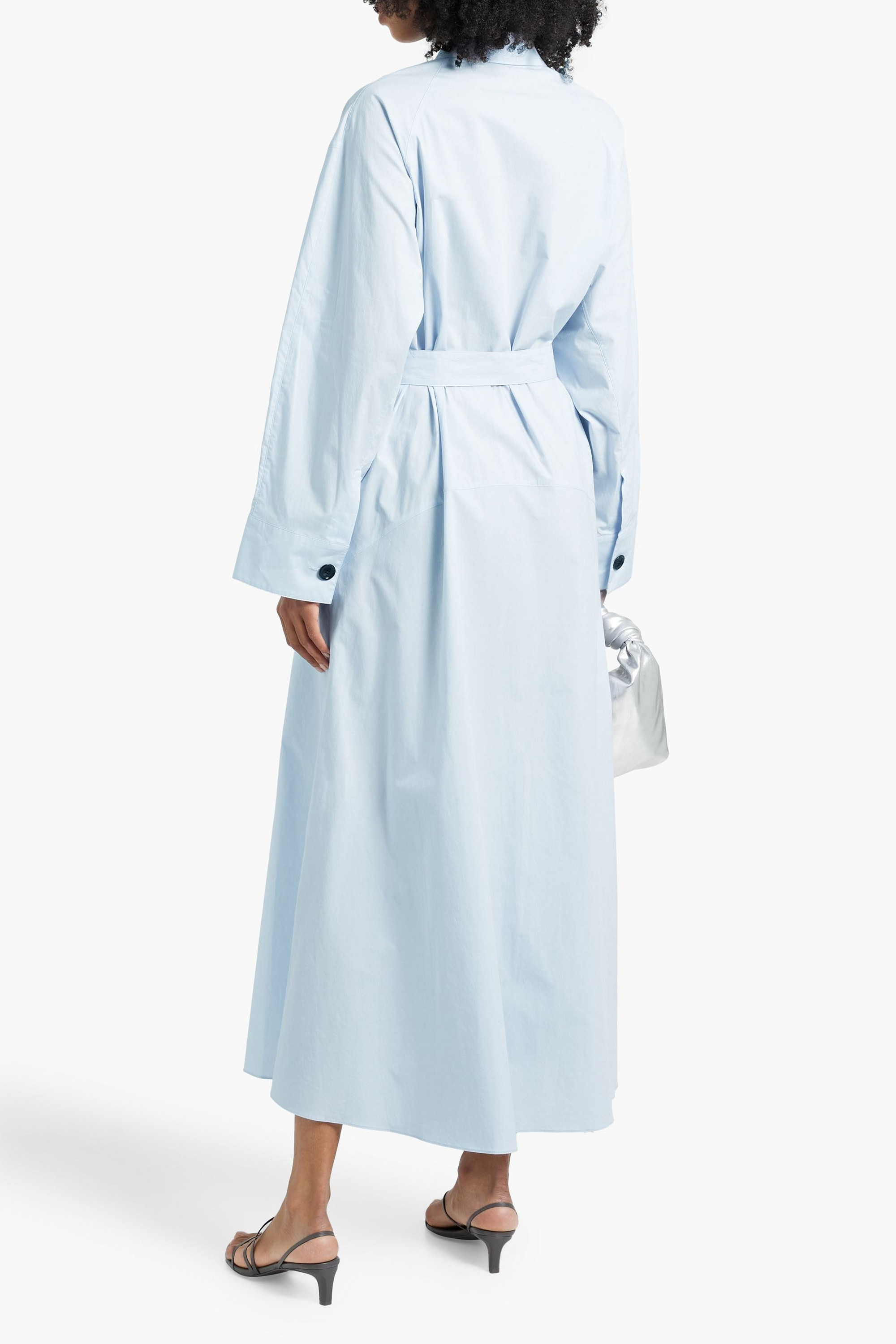 Another Tomorrow Belted cotton-poplin maxi shirt dress thumbnail