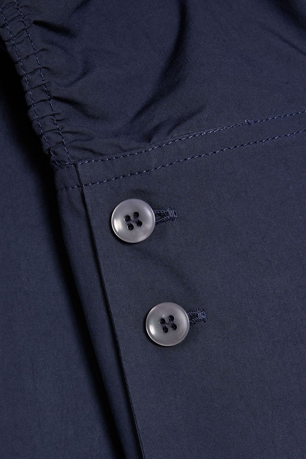 ANOTHER TOMORROW Shirred cotton-poplin blouse