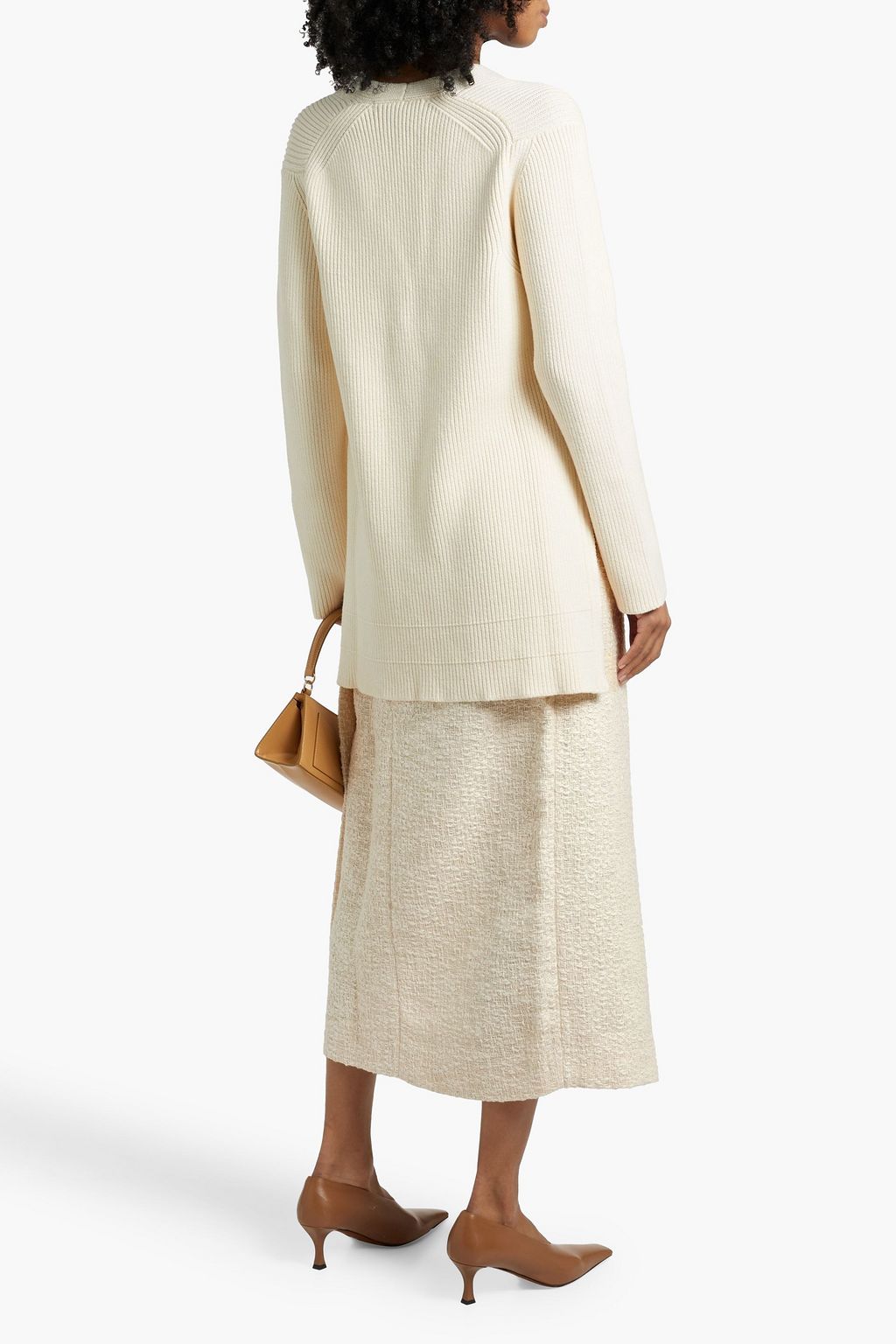 ANOTHER TOMORROW Ribbed merino wool-blend sweater