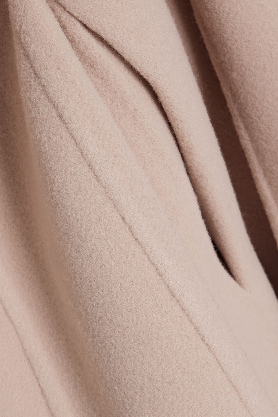 Another Tomorrow Belted Wool-felt Coat In Pink