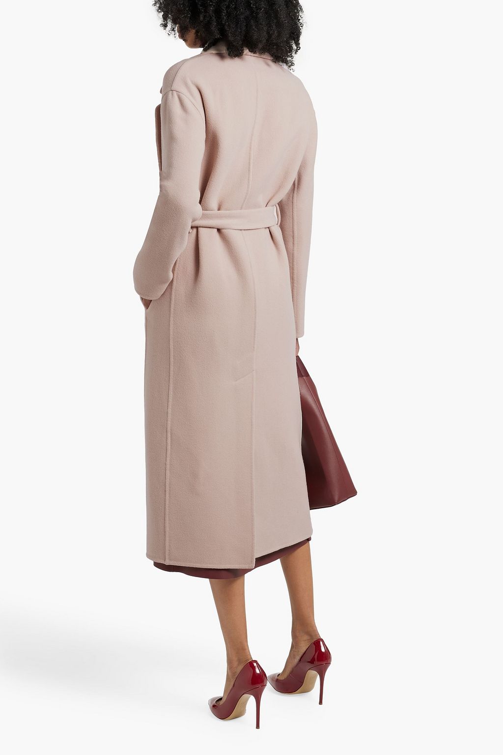 ANOTHER TOMORROW Belted wool-felt coat