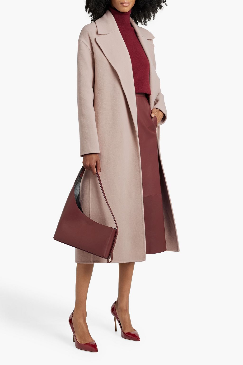 ANOTHER TOMORROW Belted wool-felt coat