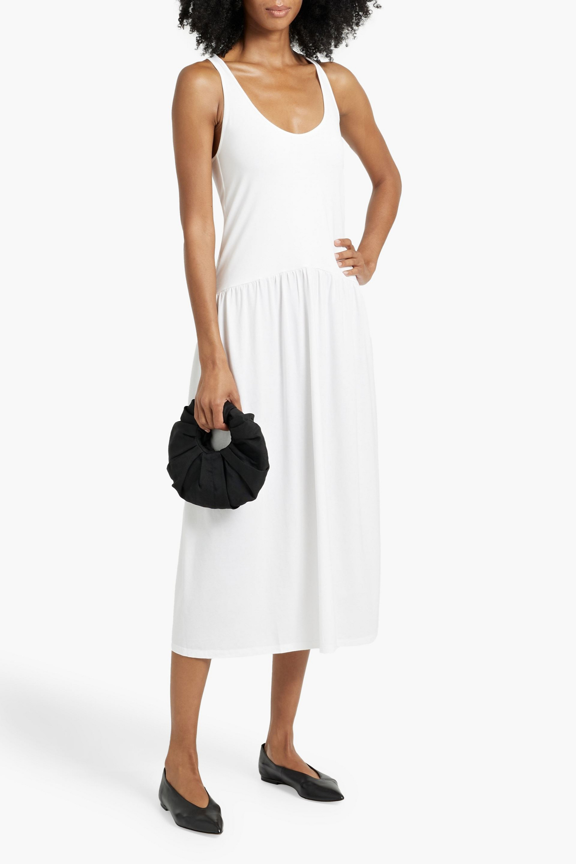 Another Tomorrow Stretch cotton and Lyocell-blend jersey midi dress