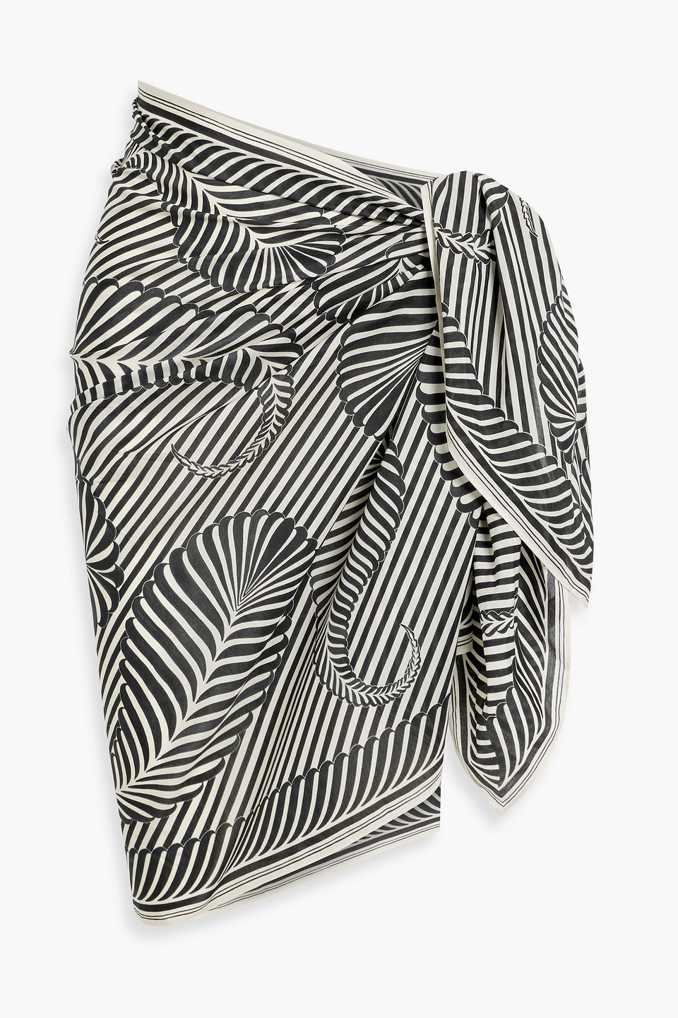Totême Printed Cotton And Silk-blend Voile Pareo