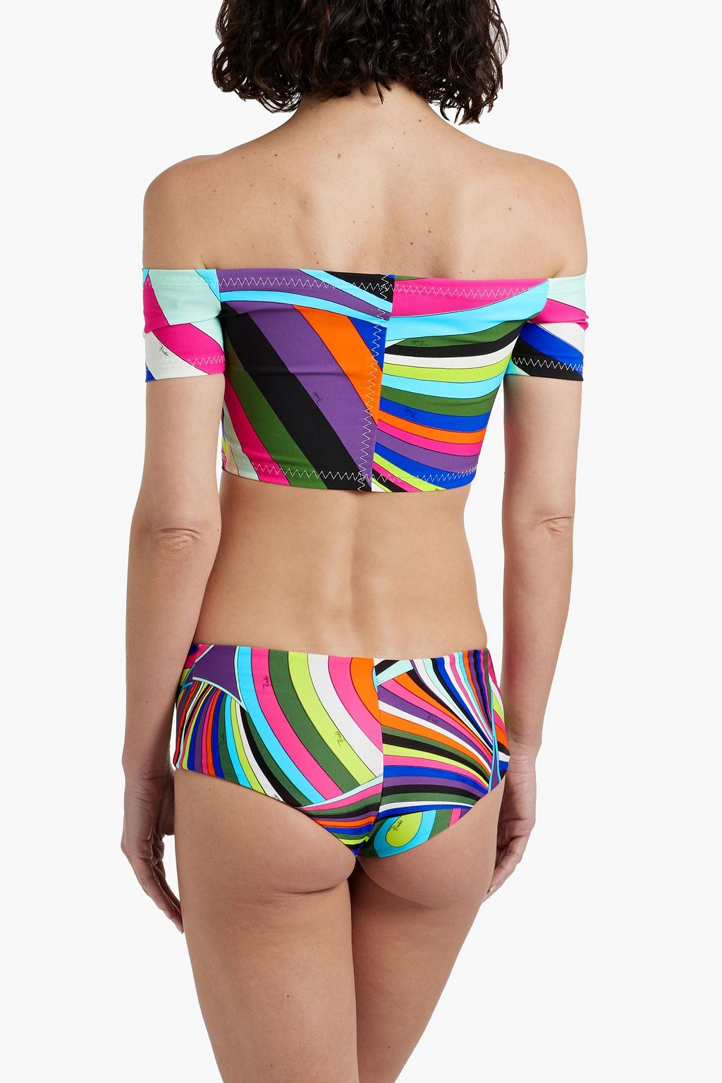 PUCCI オフショルダー ビキニトップ プリント入り