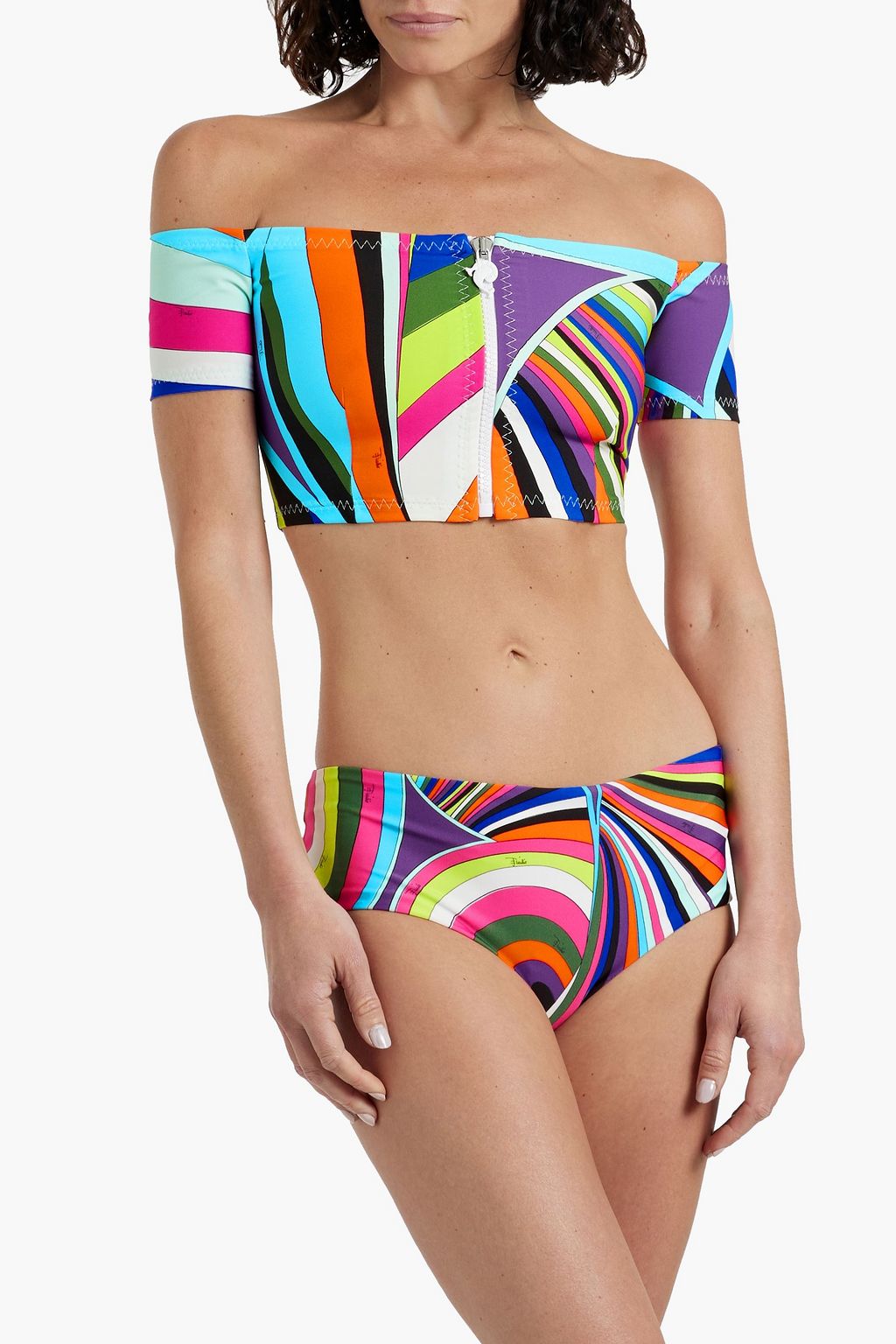 PUCCI オフショルダー ビキニトップ プリント入り