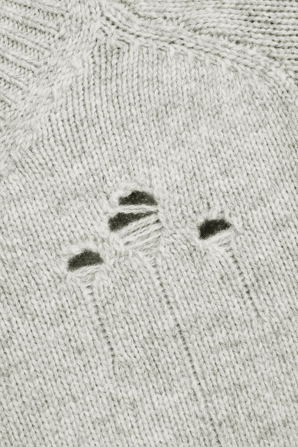 Maison Margiela Distressed Wool-blend Sweater In Gray