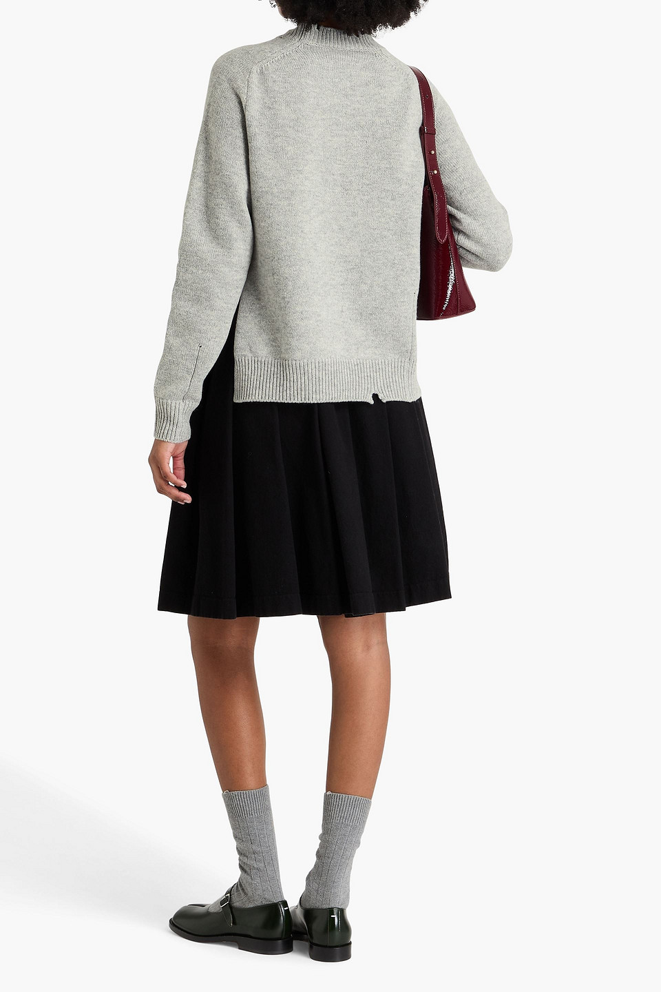 Maison Margiela Distressed Wool-blend Sweater In Gray