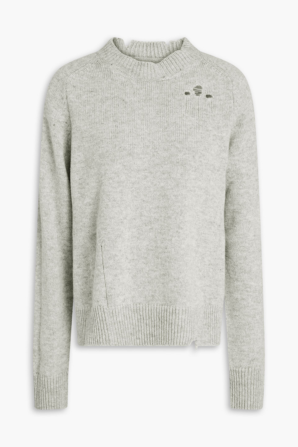Maison Margiela Distressed Wool-blend Sweater In Gray