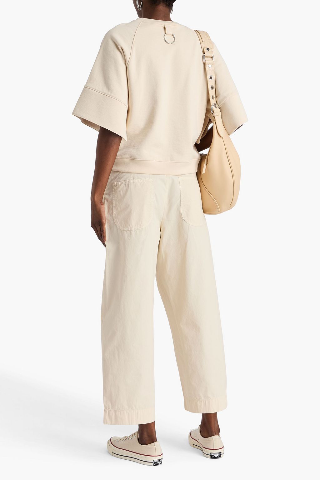 RAG & BONE Banks Cropped Hose mit weitem Bein aus Baumwoll-Canvas