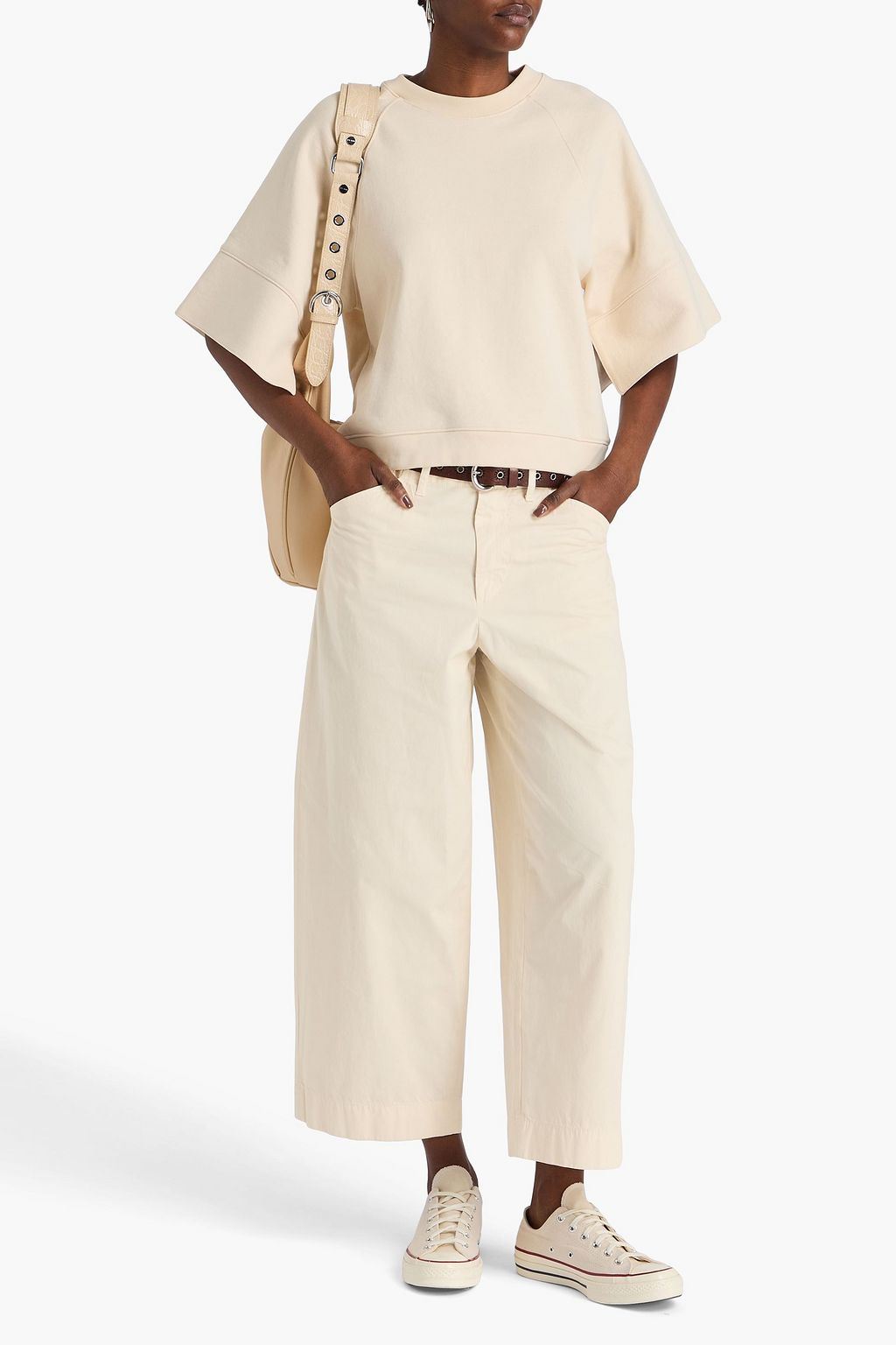 RAG & BONE Banks Cropped Hose mit weitem Bein aus Baumwoll-Canvas