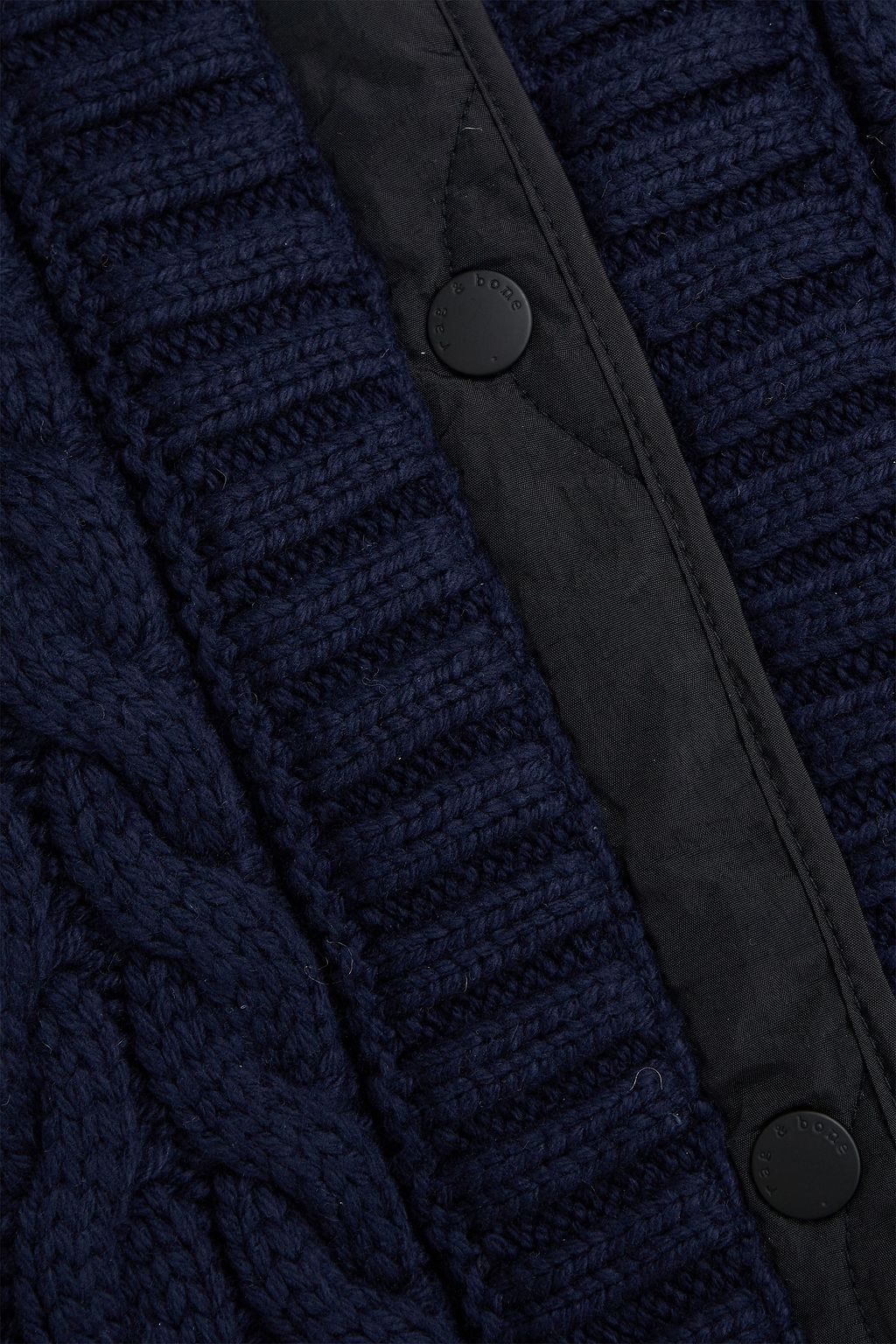 RAG & BONE Winnie shell-paneled cable-knit cotton-blend jacket