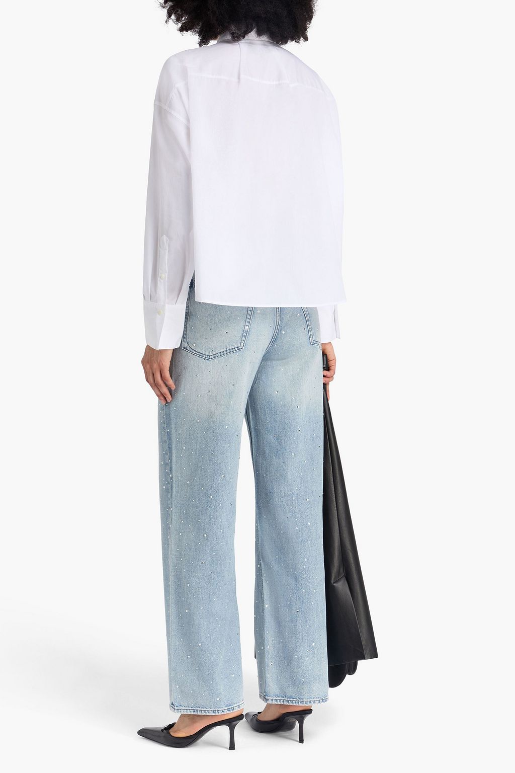 RAG & BONE コットンポプリン クロップドシャツ