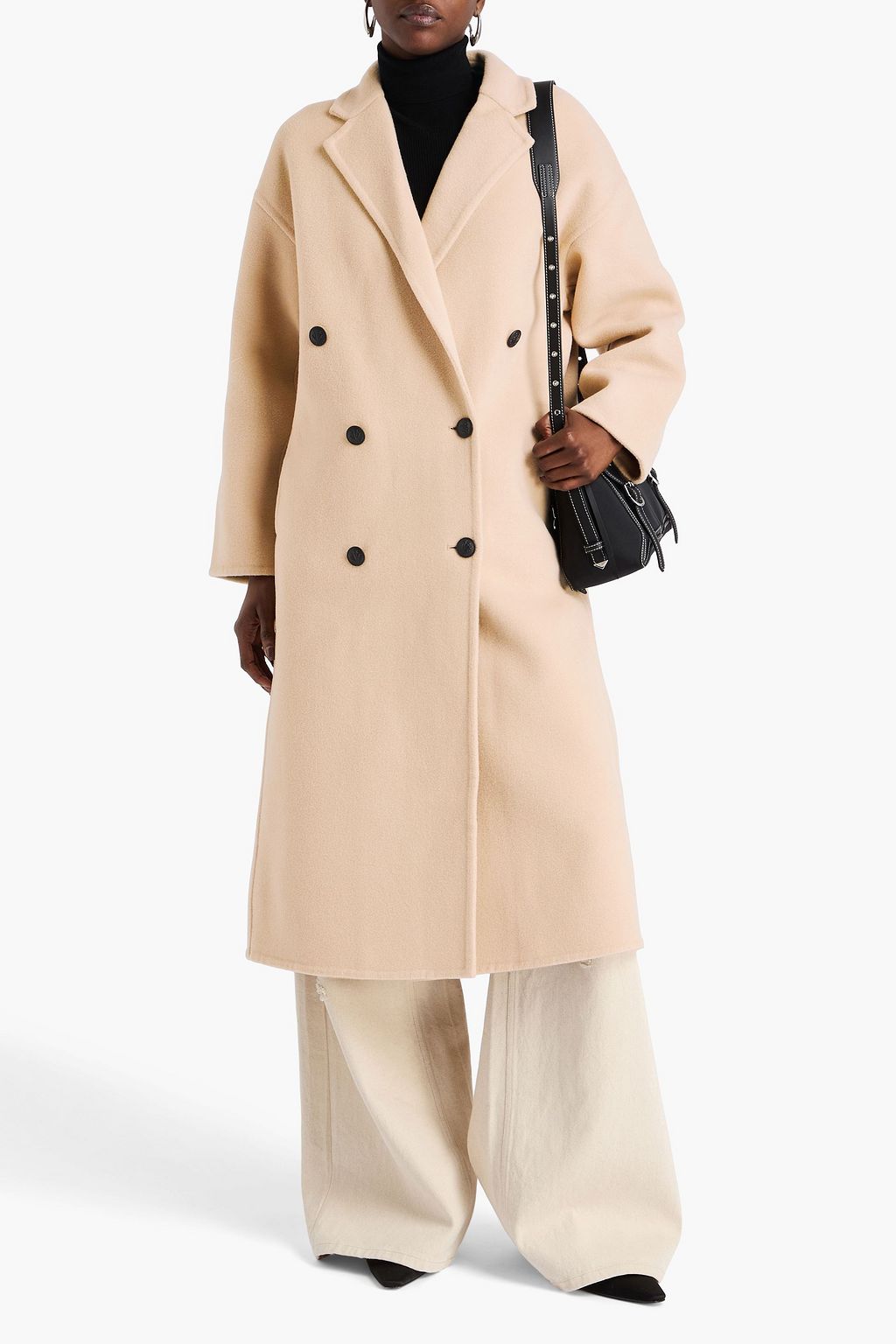 RAG & BONE معطف "ثيا" من اللبّاد المصنوع من مزيج الصوف بصفين من الأزرار