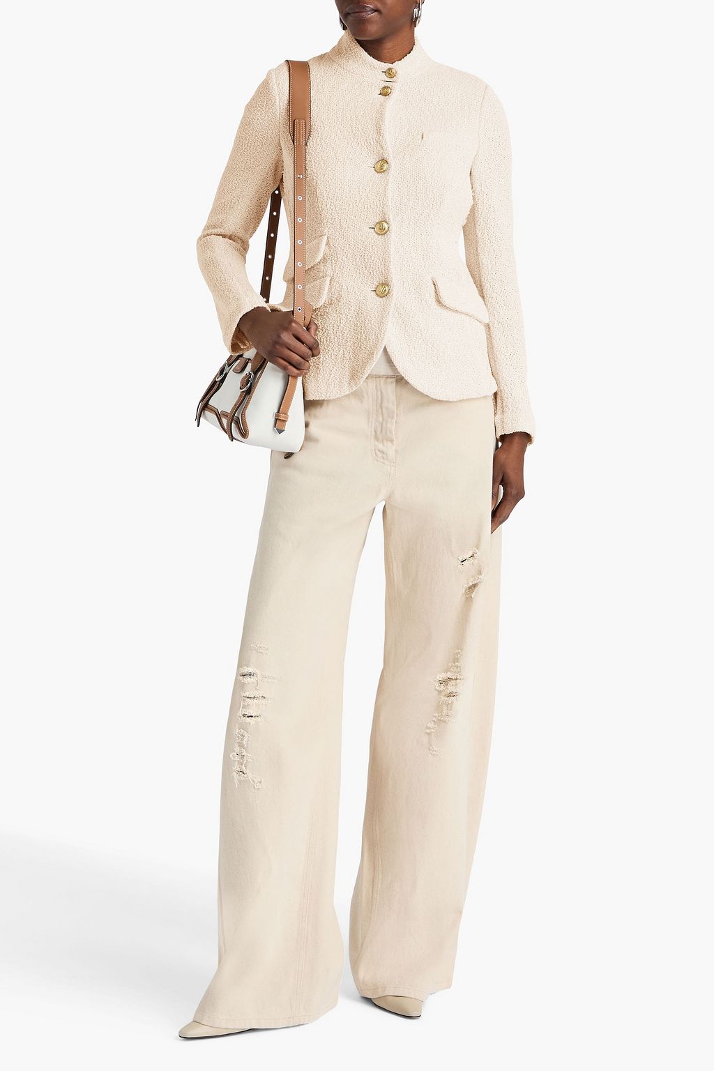 RAG & BONE Slade frayed cotton jacket
