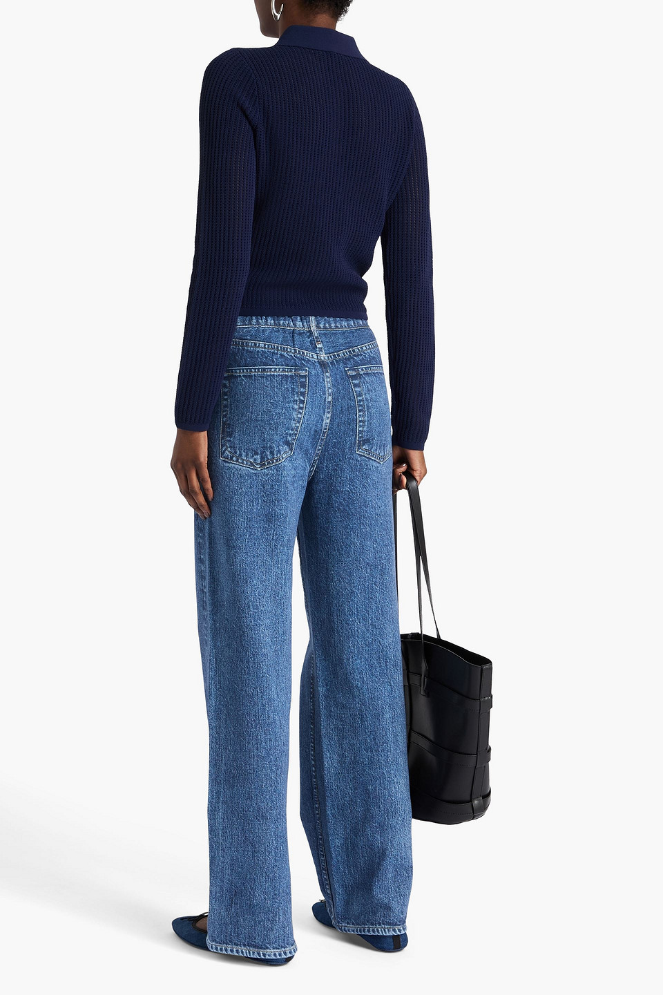 Rag & Bone Viola Ribbed Cotton-blend Polo Sweater In Purple