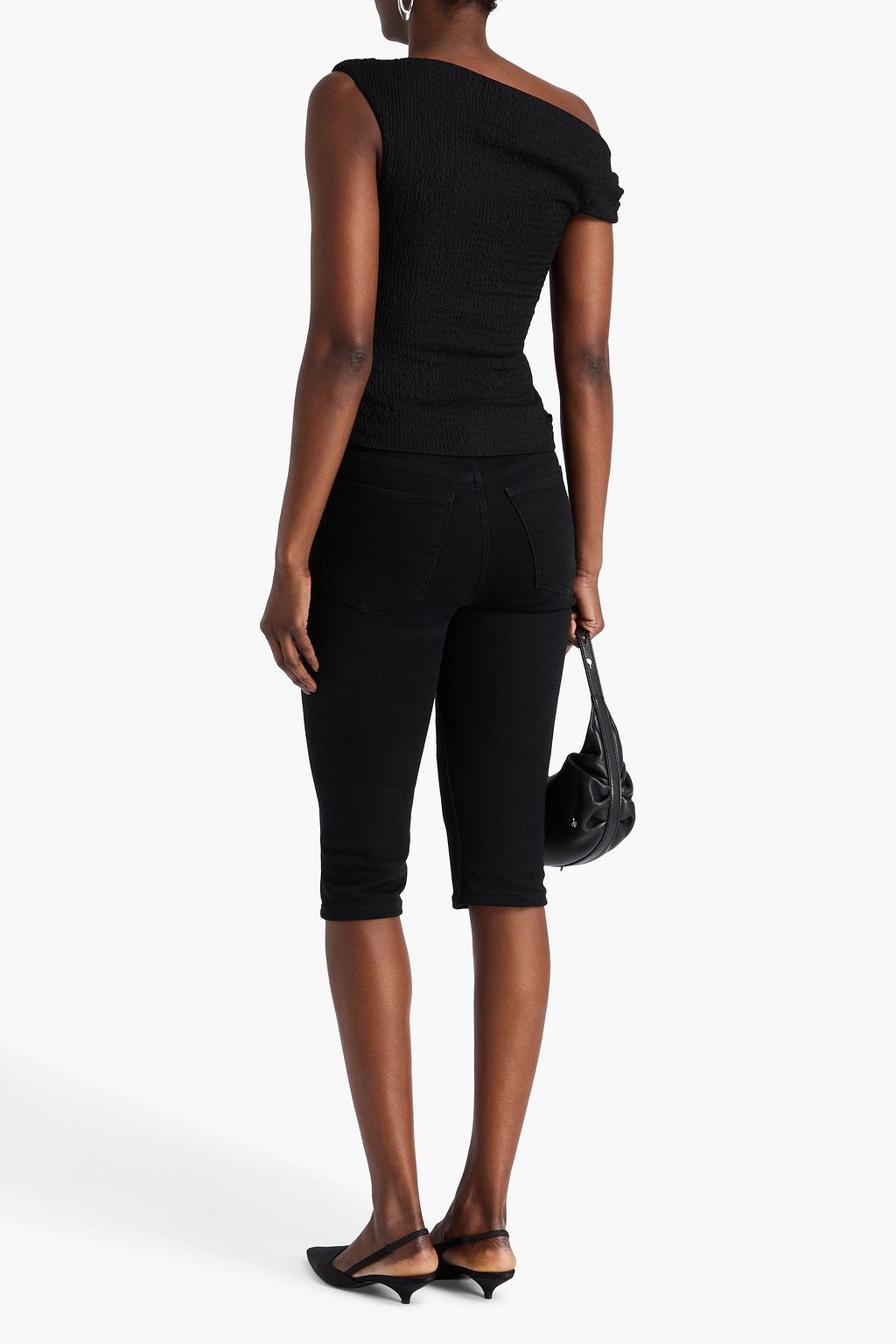 RAG & BONE Lou schulterfreies Oberteil aus Seersucker mit Twist-Detail