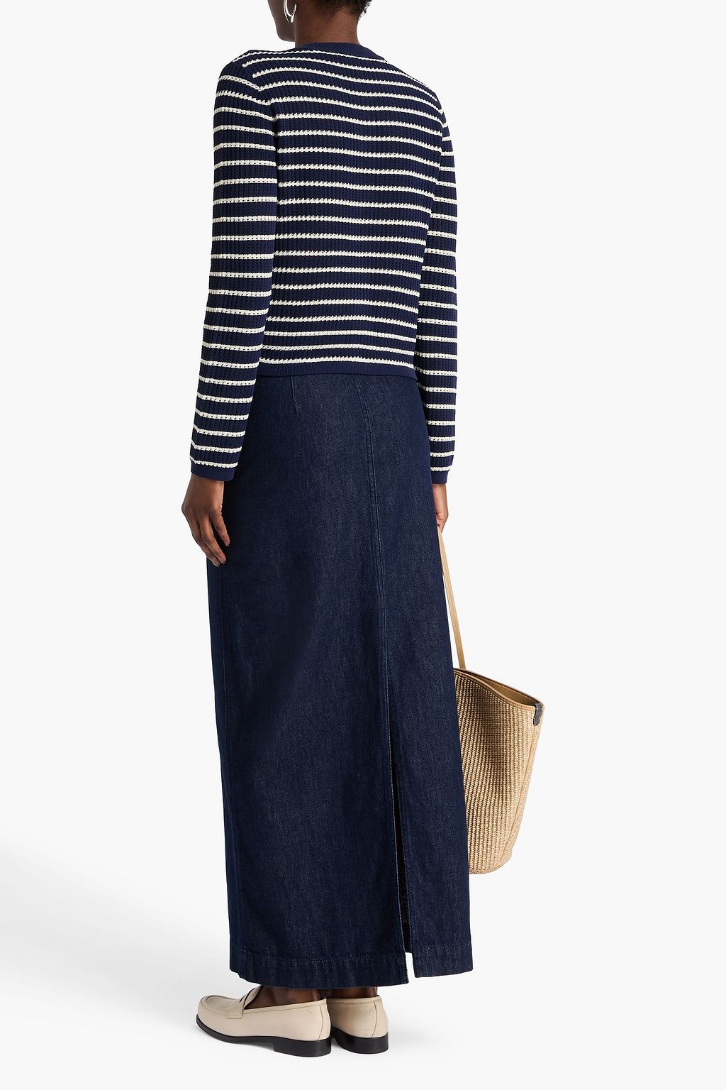 RAG & BONE Viola gestreifter Cardigan aus einer Baumwollmischung