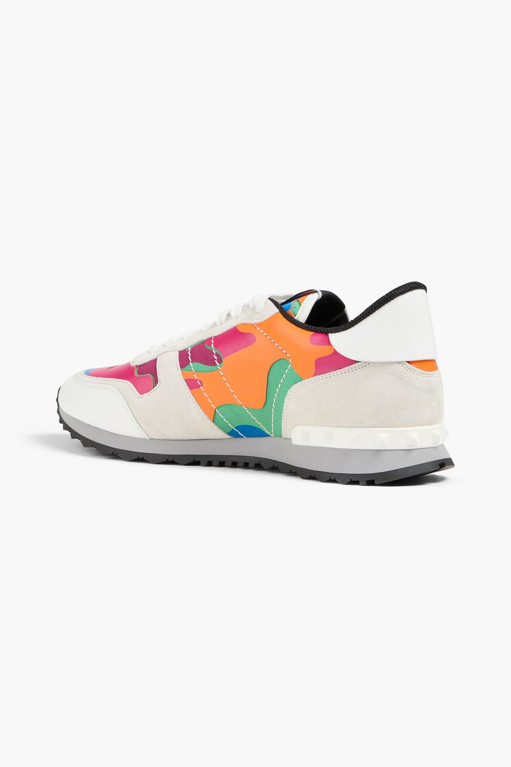 VALENTINO GARAVANI Rockrunner スエード&レザー スニーカー カモフラージュプリント