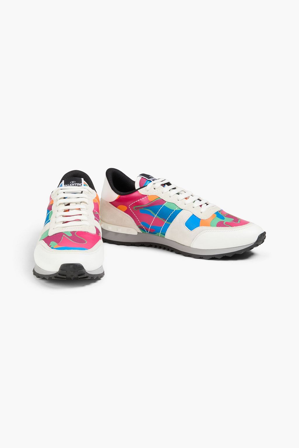 VALENTINO GARAVANI Rockrunner スエード&レザー スニーカー カモフラージュプリント