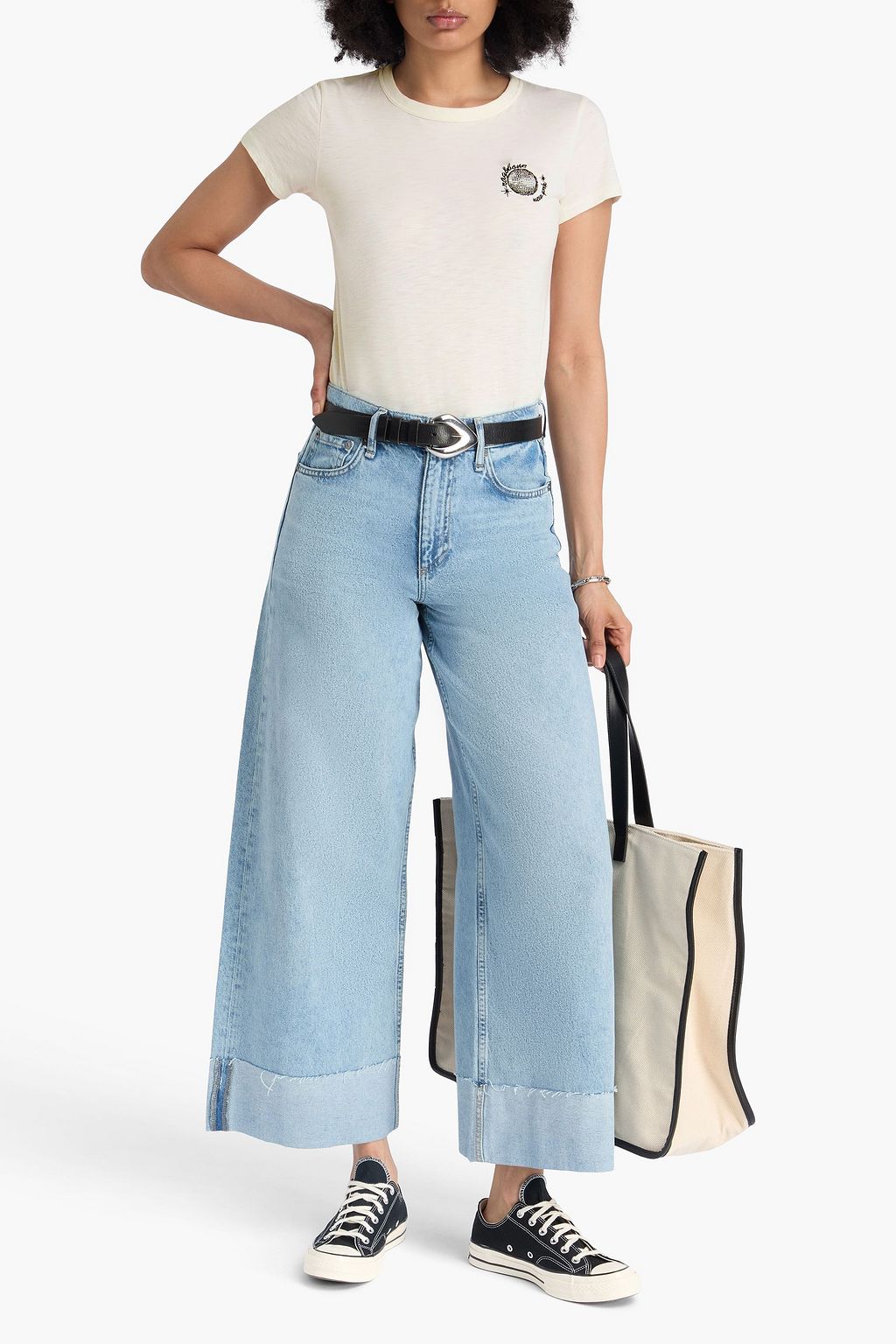 RAG & BONE T-Shirt aus Pima-Baumwoll-Jersey mit Stickereien