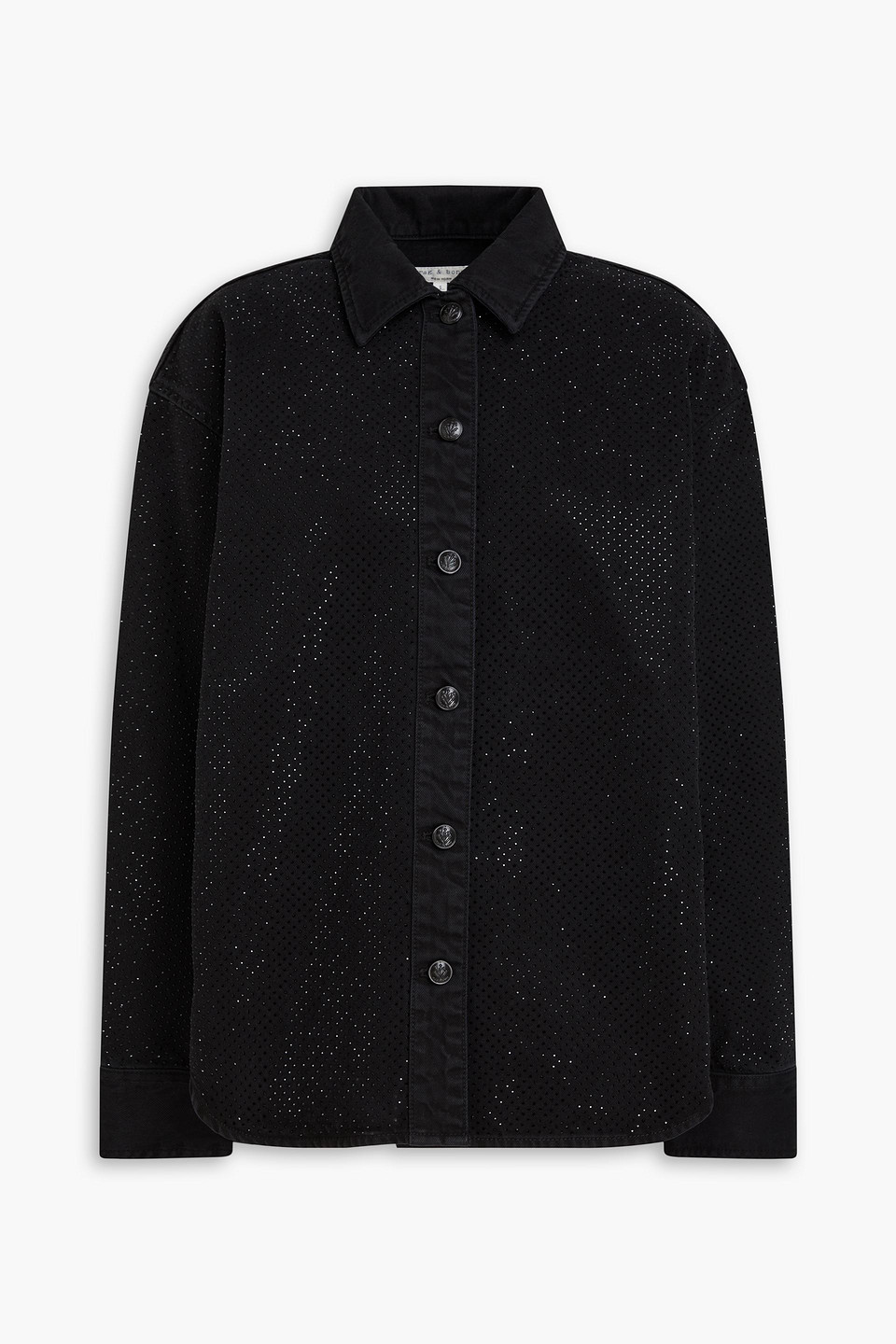 Rag & Bone Camilla Crystal-embellished Denim Jacket In Black