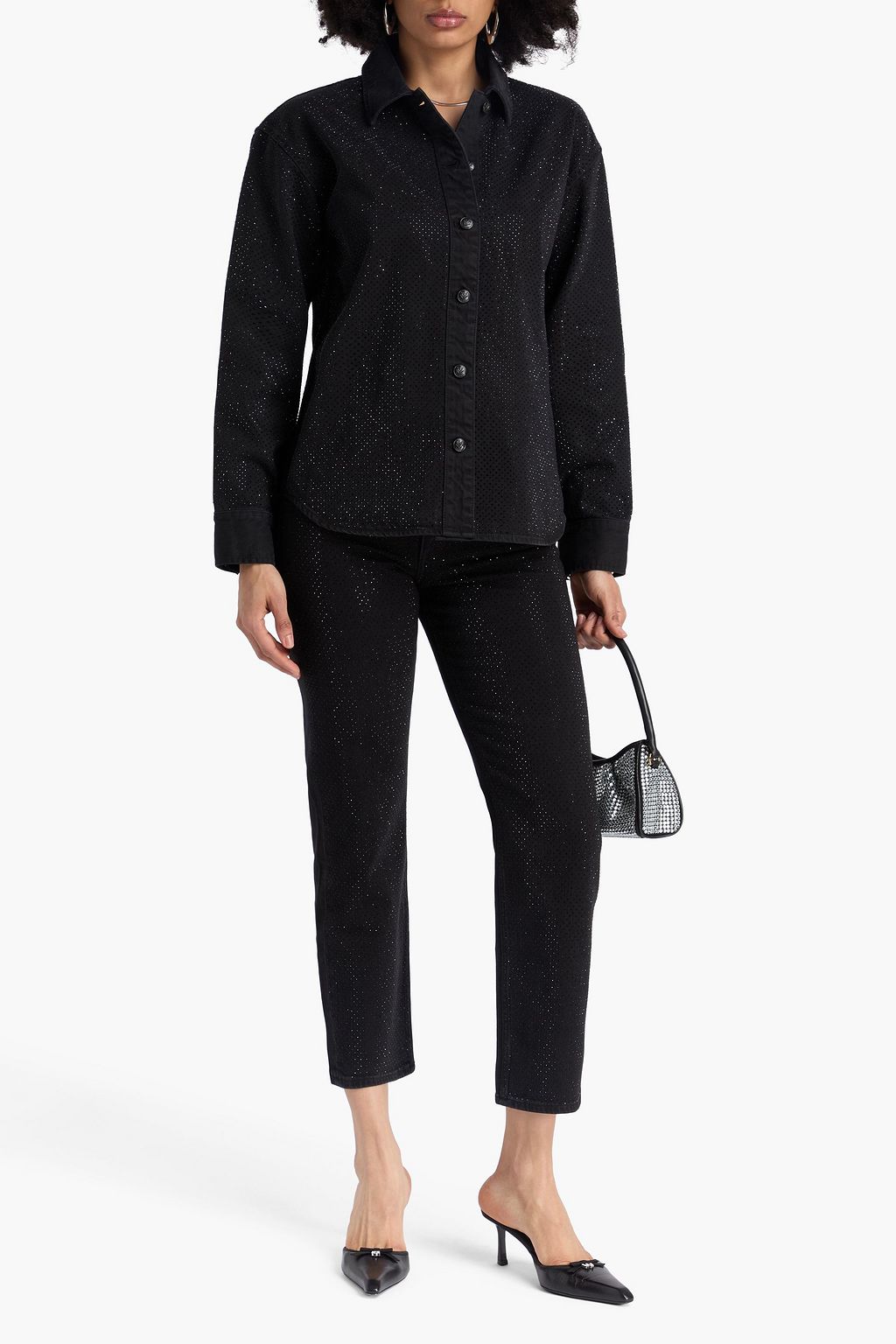 RAG & BONE Camilla Jeansjacke mit Kristallverzierung
