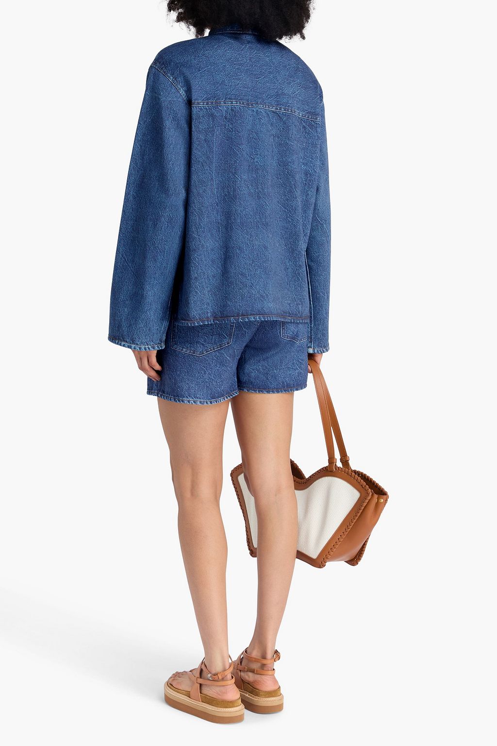 RAG & BONE フレンチコットンテリー シャツ デニム風プリント