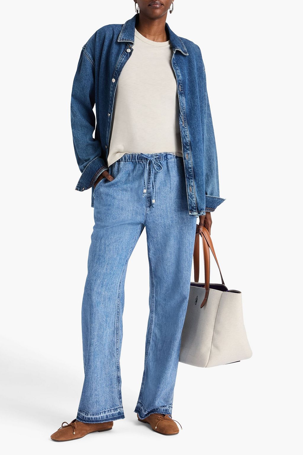 RAG & BONE Logan hoch sitzende Jeans mit weitem Bein